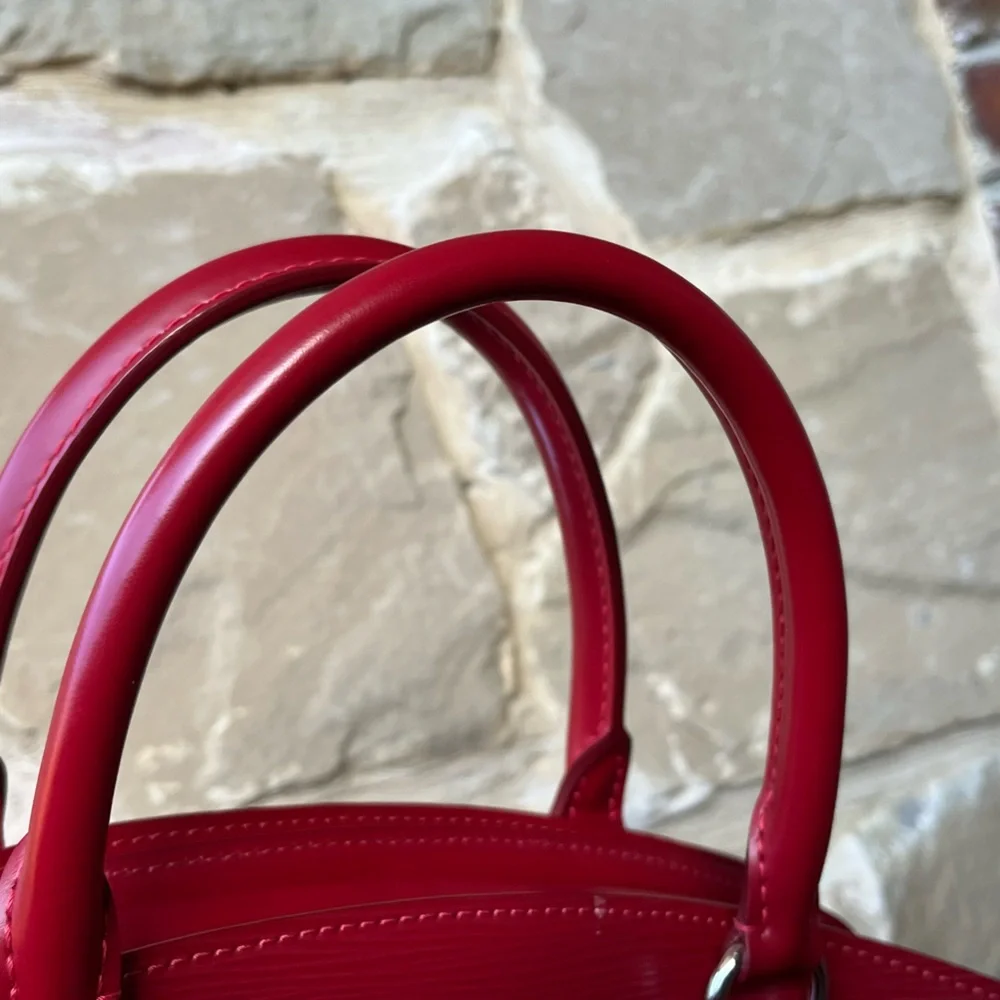 Louis Vuitton red epi leather pont neuf PM handbag preowned condition - Picture 12 of 17